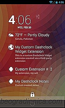 Hinzufügen benutzerdefinierter Erweiterungen zu DashClock Sperrbildschirm Widget für Android