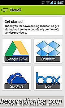 Cloudii: Jedna aplikace pro přístup a synchronizaci Dropbox, Google Drive, SkyDrive & Box Na Android