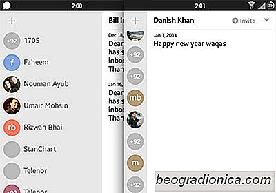 Hallo sms Is een app voor Android-berichten met een nette interface met tabbladen