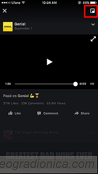 Een video minimaliseren in de Facebook-app