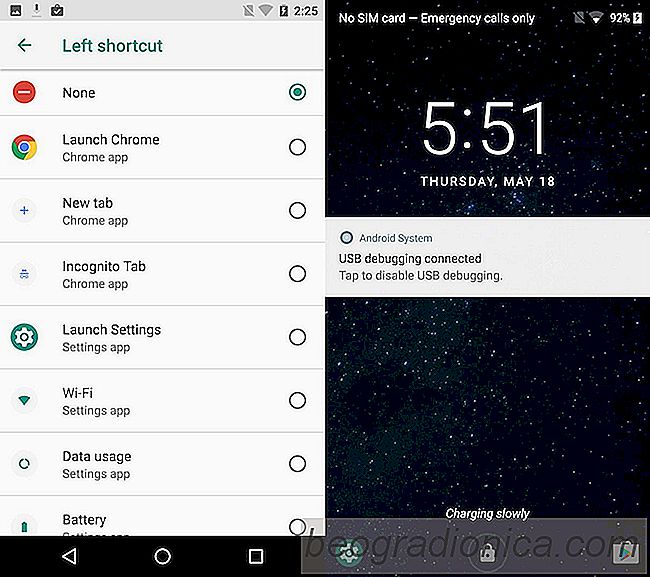 Bearbeiten von Tastenkombinationen für den Sperrbildschirm in Android 8