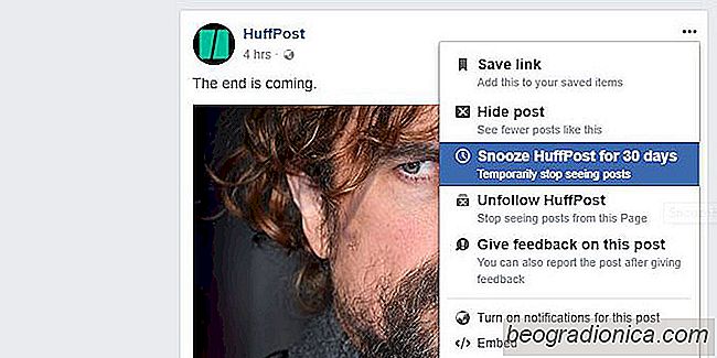 Een Facebook-pagina of persoon snoozen gedurende 30 dagen
