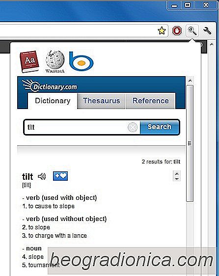 Recherche rapide: Accès instantané au dictionnaire, Wikipedia et Bing [Chrome]