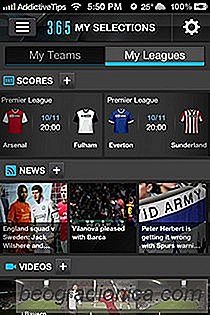 365Scores pro iPhone je přizpůsobitelná aplikace pro sportovní novinky s aktualizací a videoklipy v reálném čase