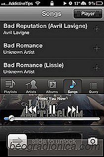 Greifen Sie auf Ihre gesamte Musikbibliothek zu iOS-Sperrbildschirm mit Tempus