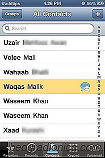 Gebaren halen voor snelle oproepen, sms'en en e-mails van iPhone Contacten App