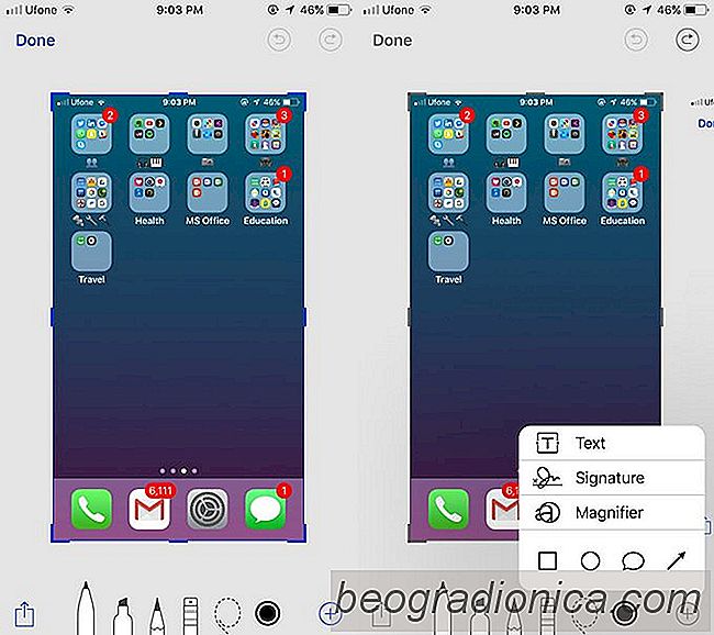 Schermafbeeldingen in iOS 11 markeren