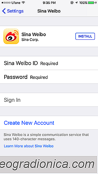 Cómo eliminar a Sina Weibo y Tencent Weibo de iOS
