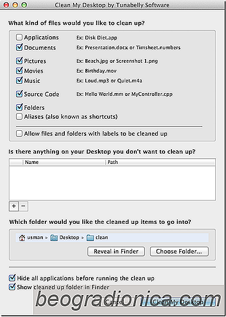 ČIstě My Desktop: Třídit soubory podle typu a přesunout do složky [Mac]