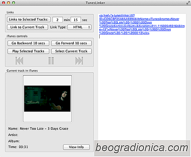 Vytvoření hypertextových odkazů na jakoukoli část písně iTunes, videa nebo podcastu [Mac]