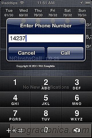 Obtenir un clavier dans le centre de notifications iOS pour faire des appels téléphoniques [Cydia]