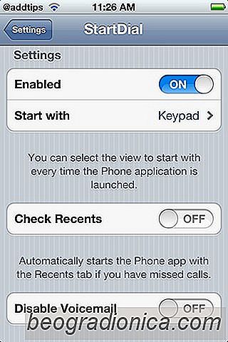 StartDial: Vælg standardmenu ved lancering af telefonapp på iPhone [Cydia]