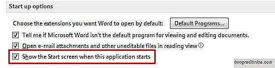 Désactiver l'écran de démarrage de MS Office 2013 et toujours ouvrir les documents vierges