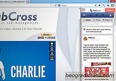 Accéder aux sites Web favoris à partir d'une barre latérale pliante dans Firefox avec TabCross