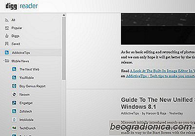 Digg Reader pro web nabízí minimální design a velmi málo funkcí, aby mluvili o