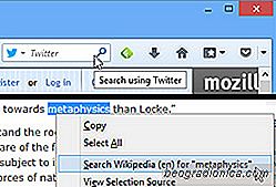 Faites défiler la barre de recherche et le menu contextuel de Firefox pour changer de moteur de recherche