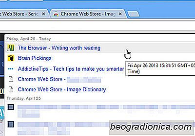 Vis nylige bogmærker Sorteret efter dato og klokkeslæt i Google Chrome