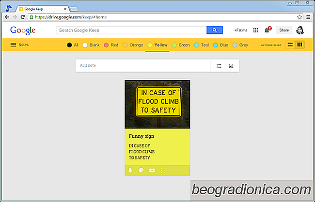Záložky kategorie Pro Google Keep Umožňuje vám filtrovat poznámky podle barvy [Chrome]