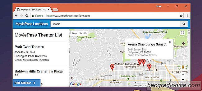 Find MoviePass-biografer i dit område med dit kode