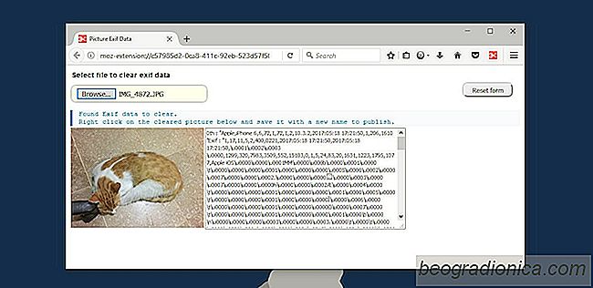 Cómo borrar datos EXIF ​​de un archivo JPEG en Firefox