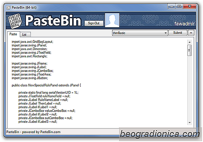 Vytvořit, třídit a spravovat úryvky textu s tímto klientem Pastebin Desktop