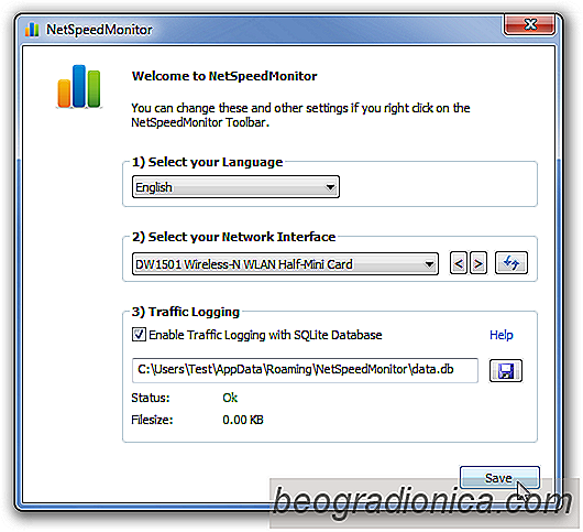 NetSpeedMonitor: monitor upload / downloadsnelheid van taakbalk en stuur overdrachtsrapporten