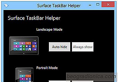 Masquer automatiquement la barre des tâches sur la surface et autres Windows 8 Tablettes basées sur l'orientation de l'écran