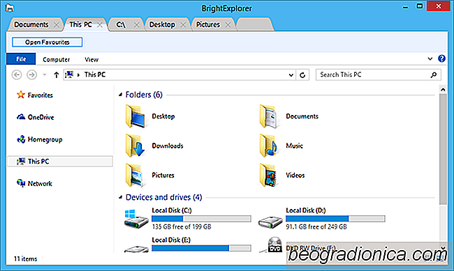 BrightExplorer agrega pestañas a Windows File Explorer