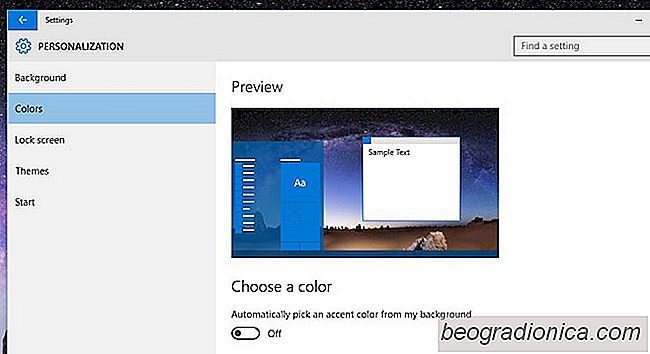 Nastavte nabídku Start Barva na pozadí pracovní plochy v systému Windows 10