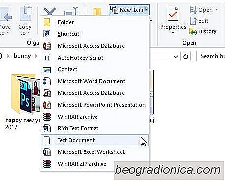 Přidání nebo odebrání aplikací z nabídky Nové položky V aplikaci Průzkumník souborů v systému Windows 10