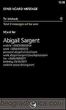 Contacts Partager: Envoyer et recevoir des cartes virtuelles sur Nokia Windows Phone Périphériques