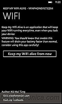 Hold Wi-Fi Alive sikker på, at din Windows-telefon forbliver tilsluttet internettet hele tiden