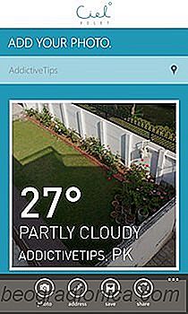 Nakładka Informacje o pogodzie i lokalizacji na zdjęciach w Windows Phone With Ciel